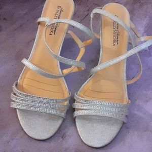 silver strappy heels